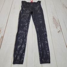 Spanx faux leather camo leggings high rise black