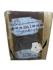 Vintage Glamorous Seamless Stockings Size 9 1/2 Charcoal Brown 100 Nylon