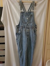 Pull & Bear Size Large Blue Denim Dungarees, Inside Leg 28" Distressed.