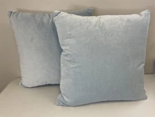 Threshold Decorative Set Of 2 Pillow 18 x 18In Blue Removable Cover 100% Cotton