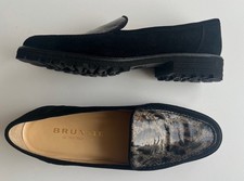 Neuwertige BRUNATE Leder Slipper Loafer Gr.41 Animal-Lack Extraleicht