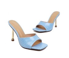Women's Open Toe Faux Leather High Heels Slippers Party Summer Casual Sandals Sz