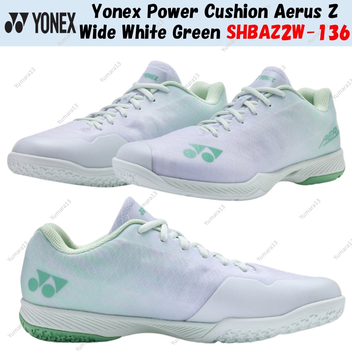 Yonex Power Cushion Aerus Z Wide White Green SHBAZ2W-136 Men's