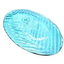 Annieglass Oval Platter Leaf Dish Signed Numbered Handcrafted Artisan Glass 