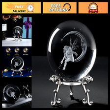 3D Moon Fairy Crystal Ball 60mm Laser Engraved Glass Sphere Home Decor Gift
