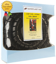 SPPC Series   Safeplast Pre-Cut Spiral Wrap Hose  Cable Protector Black