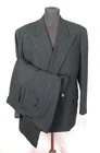 VINTAGE 40-50's ITALY BESPOKE GRAY STRIPED DOUBLE BREAST  SUIT JACKET + TROUSERS