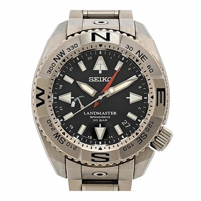 SEIKO WATCH PROSPEX LANDMASTER SPRING DRIVE 5R66-0AM0 BLACK DIAL TITANIUM MEN'S