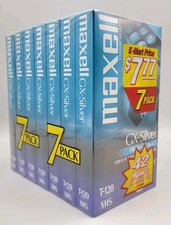 Maxell T120 VHS Video Cassette GX Silver High Quality T-120 6 Hour New 7 Pack