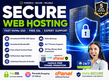 Secure Web Hosting Unlimited SSD, SSL, Email 24/7 Support - Only 15.99/Yr