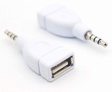 Adaptador Convertidor De Audio Usb Hembra A Conector Macho De 3,5 Mm Blanco 