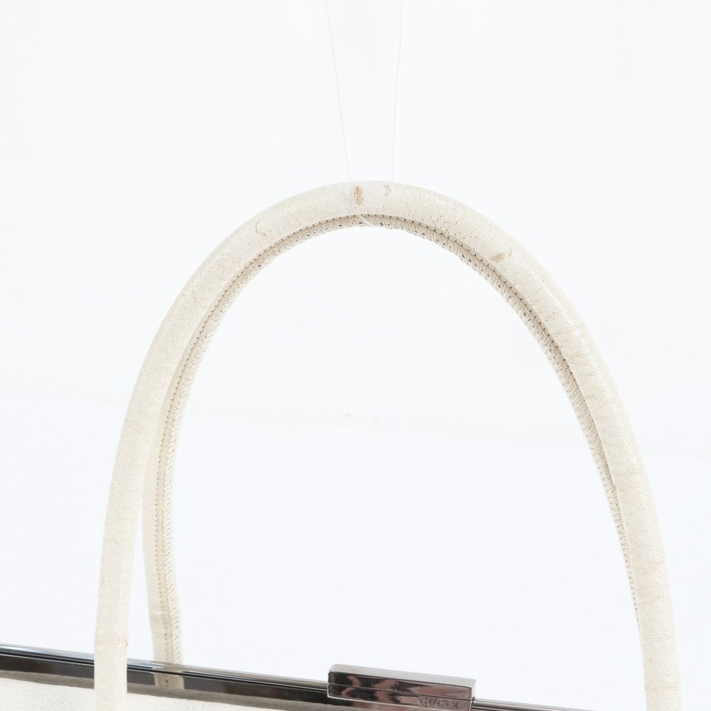 Gucci 92726 White Leather Tote Bag with Silver Metal Fittings Authentic Women's thumbnail 2