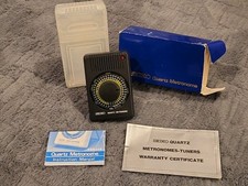 Seiko Quartz Metronome SQM-358 Original Case Tested Works Damaged Box