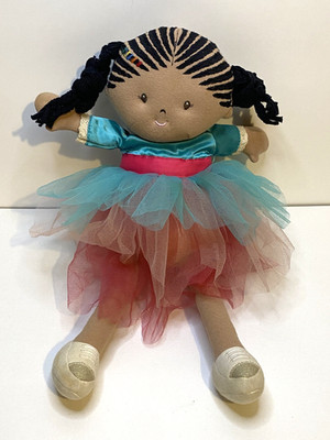 Tikiri Bonikka Kessie Fabric Rag Doll Multi Skin Dark Cornrow Hair Tutu Dress