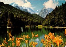 Garmisch-Partenkirchen Rießersee & Zugspitzgruppe Scenic Postcard