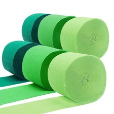 Green Crepe Paper Streamers 6 Rolls 492ft Crepe Paper Birthday Decorations Gr...