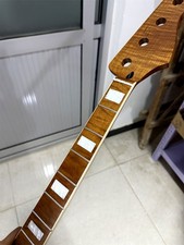 AAA 20 fret Roasted flame maple J BASS guitar neck part block inlay binding