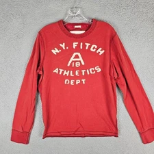 Abercrombie & Fitch Shirt Mens Large Red New York Fitch Athletic Dept Muscle Y2K