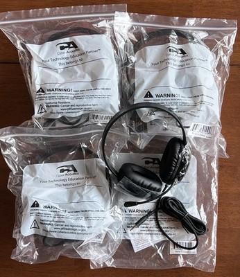 ***CLEARANCE*** 4-PACK Cyber Acoustics AC-6008 Stereo Headsets w/Single Plug