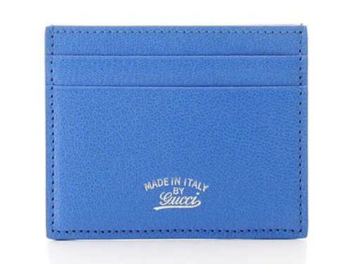 GUCCI Bag Rira Card Case Bright Blue Leather Wallet Accessories 867316 Card Case