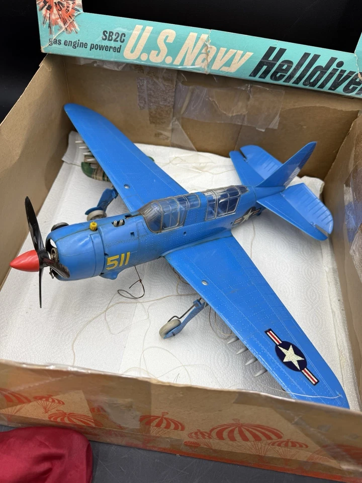 Vtg COX Thimble Drome HELLDIVER Model Airplane Made In USA .049 Gas Engine as-is - Image 2 of 4