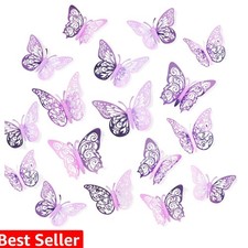 72 Pcs Butterfly Decorations, 3 Sizes 3 Styles, 3D Butterfly Wall Decor, Part...