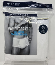 Stafford Full Cut Briefs Size 38 White 100% C...