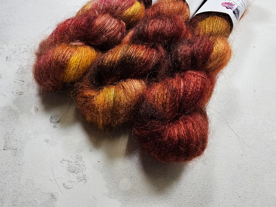 Kid Mohair Seide Garn, Lace Gewicht, 50g, SMOULDER SLOWLY - Bild 2 von 4