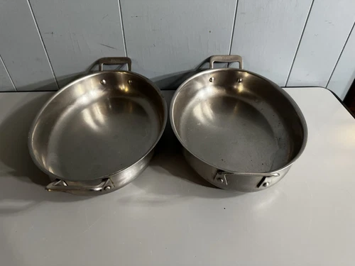 2 Bon Chef 60002 Stainless Steel Induction Bottom Cucina 12" Oval - EXCELLENT