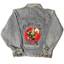 Looney Tunes Classic Wear Denim Jacket Boys Large Cartoon Graphic Retro Kidscore