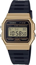 Casio F-91WM-9AJH Retro Digital Watch Web Limited Black Gold NEW Japan