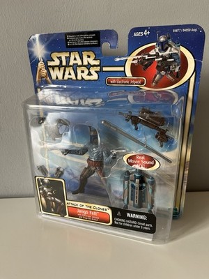 Star Wars Jango Fett Attack of the Clones Hasbro 2002 OVP mit Electronic Jetpack