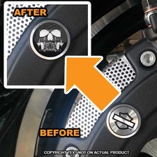 Brembo Front Brake Caliper Insert Set For Harley - Ghost Skull Blk - 088