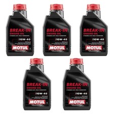 Motul 108080 Set of 5 Break-in 10W-40 Mineral Oil 1-Quart Bottles 44.95 per gallon