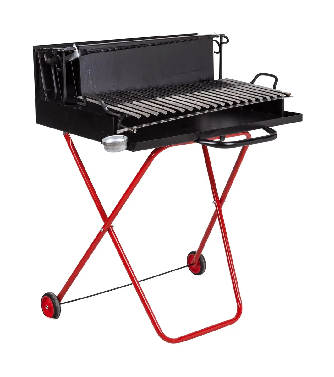 Barbecue A Carbonella Pieghevole In Acciaio Inox Da Esterno - Grande 99x34x70 Cm Per 8-10 Persone