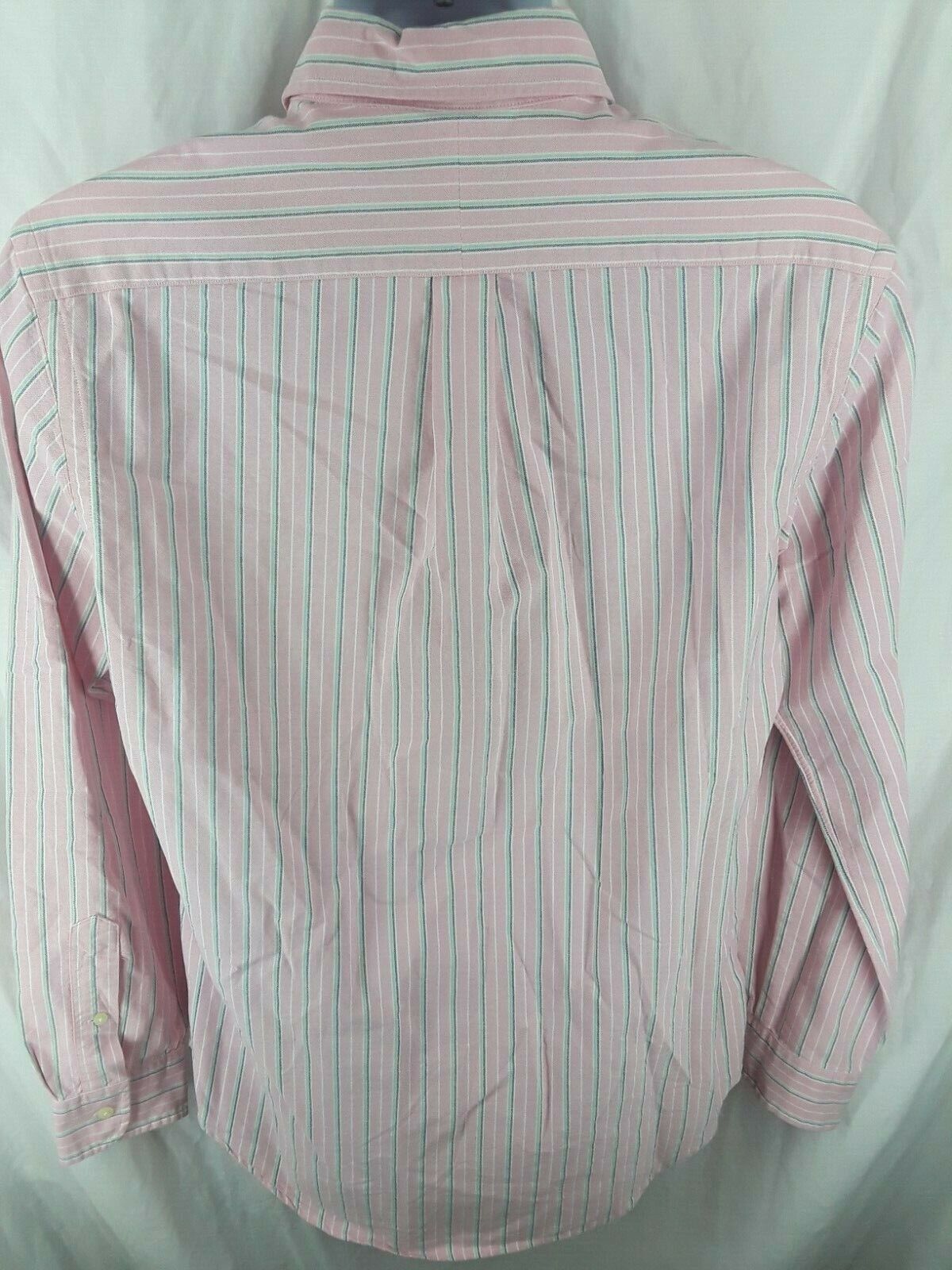 Ralph Lauren Pink Blue Green White Striped Mens Medium Long Sleeve 
