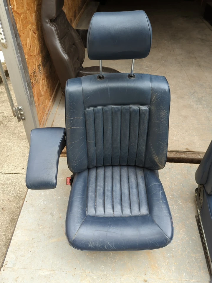 W126 蓝色前座和轨道及更多! 罕见原始设备制造商梅赛德斯 81-91 560SEL 420SEL — 第 4/4 张图片