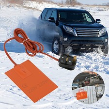 220V Car Engine Oil Pan Sump Tank Heater Silicone Heating Pad UK Plug 150W New