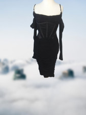 NWT House of CB Freyja Black Gathered Corset Dress size S very sexy