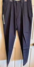 Haggar Comfort Equipped Navy Blue Pants 38x32 Blk Label Classic Fit Flat Frt NWT