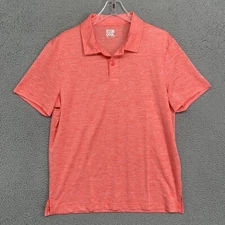 32 Degrees Cool Large Pink Mens Short Sleeve Polo Golf Shirt New
