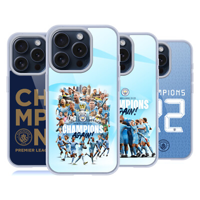 MAN CITY FC 2021/22 PREMIER LEAGUE CHAMPIONS GEL CASE FOR APPLE iPHONE PHONES