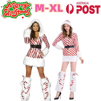 Christmas Cosplay Costume Women Girls Hat Belt Party Outfits Fancy Dress Xmas AU