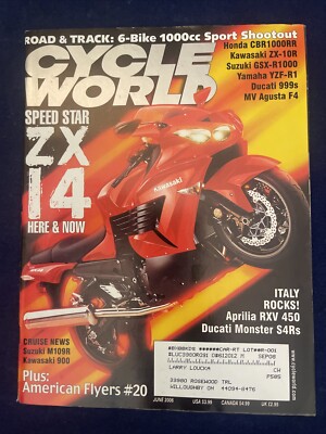 CYCLE WORLD motorcycle magazine June 2006 Kawasaki ZX 14 | eBay