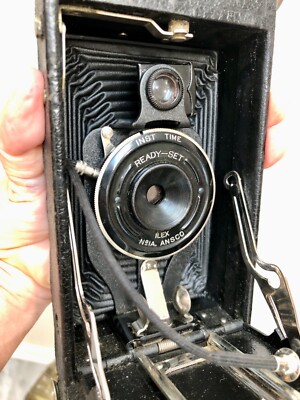 Antique ANSCO No. 1A Ready-Set FOLDING CAMERA w/BOX & Instructions