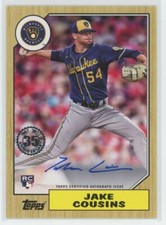 2022 1987 Topps Autograph Jake Cousins RC Auto Milwaukee Brewers #87BA-JCO