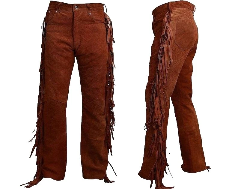 Suede 34 Size Pants for Men