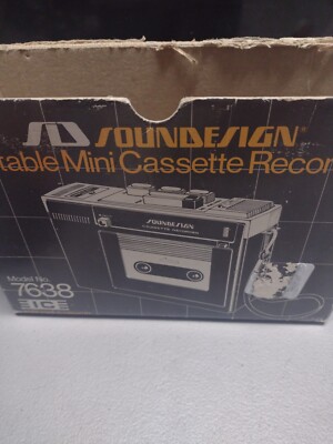 Vintage Soundesign 7638 Portable Mini Cassette Recorder Japan CIB