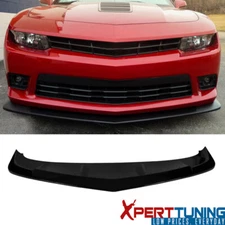 Fits 14-15 Chevy Camaro SS A Style Gloss Black Front Bumper Lip Spoiler PP