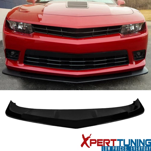 Fits 14-15 Chevy Camaro SS A Style Gloss Black Front Bumper Lip Spoiler PP